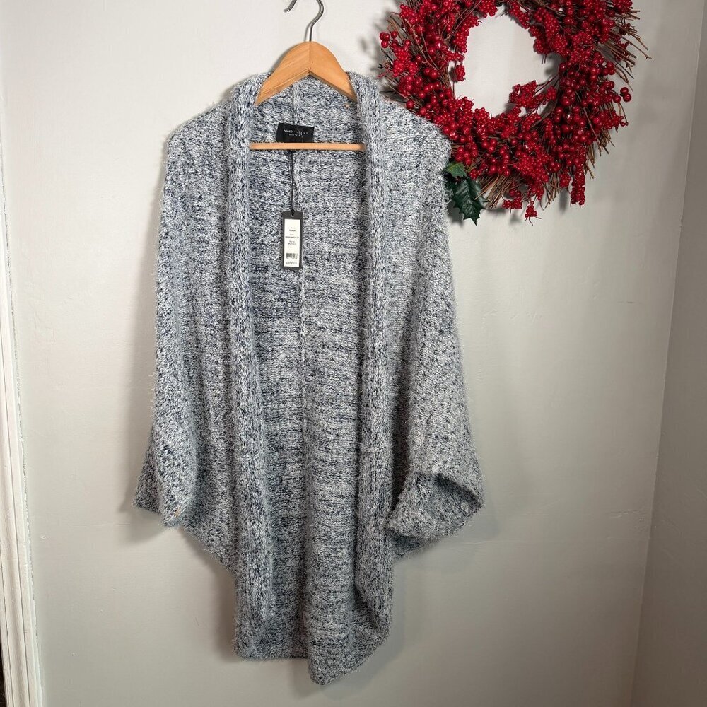 Romeo Juliet Couture Cozy Cabincore Open Front Cocoon Cardigan MEDIUM Midnight